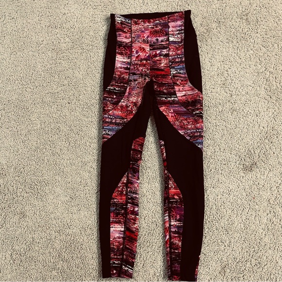 lululemon athletica Pants - Women's LULULEMON Athletica BLACK & PINK Sweat & Repeat 28" TIGHT Legging PANT 4